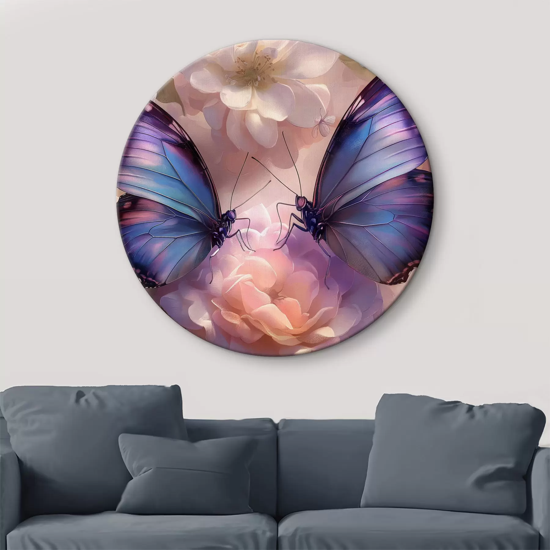  Schilderijen Twee vlinders in bloemen in aquarelstijl r38534