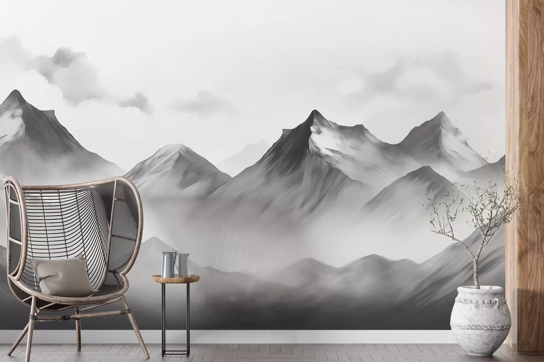 Fotobehang Bergmist w02309