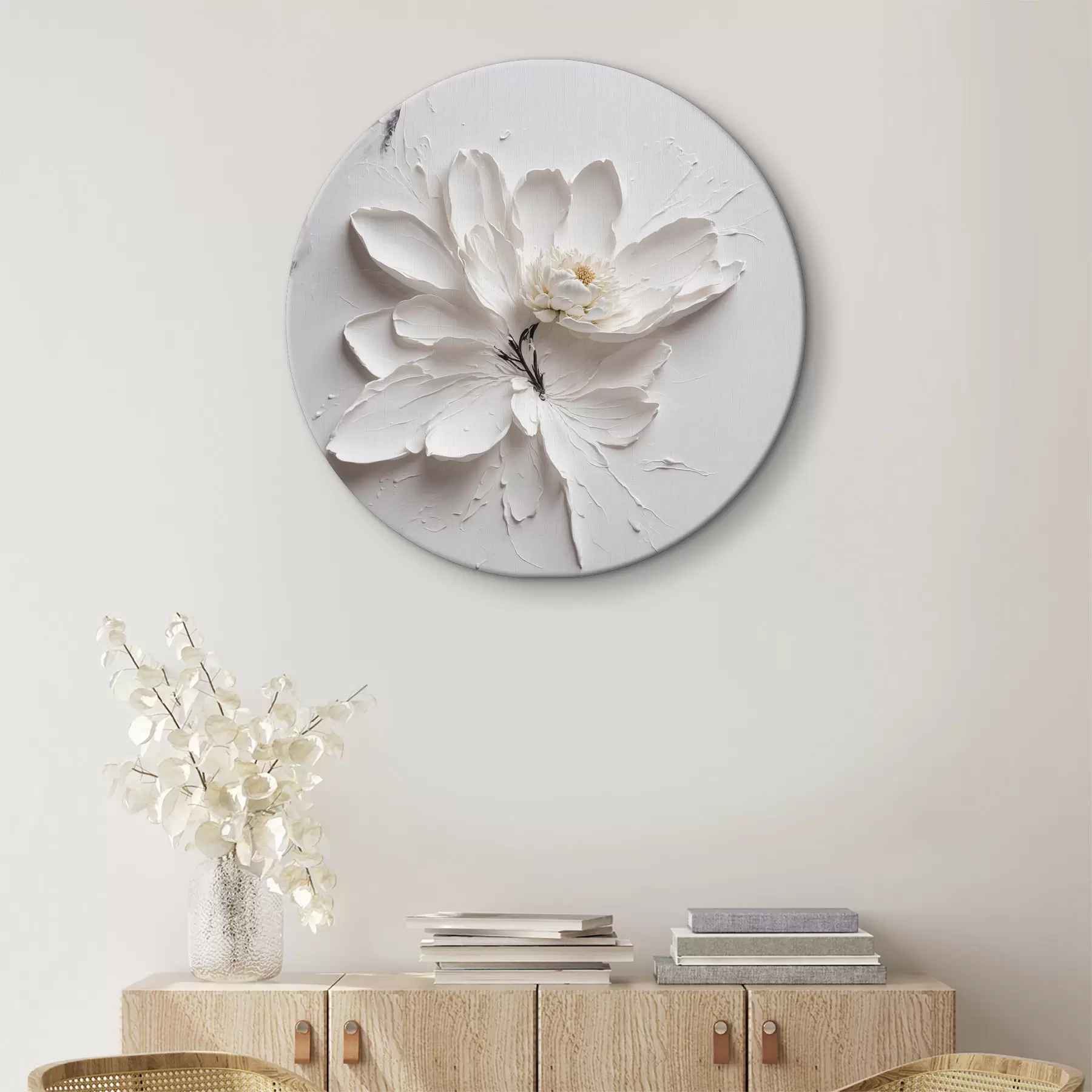  Schilderijen Witte bloem in olie r38303