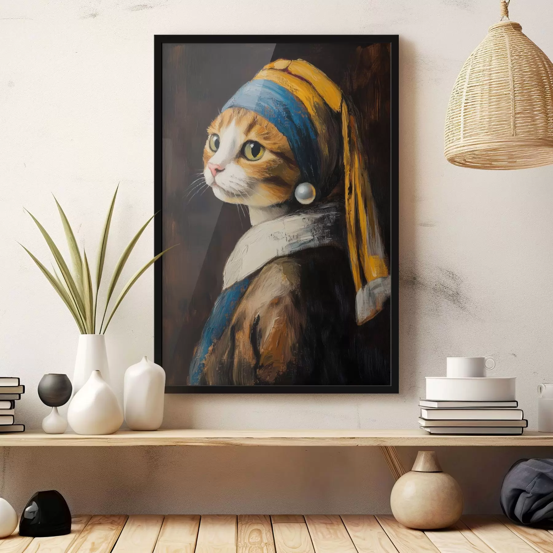 Fotobehang Een kat met een parel f42107