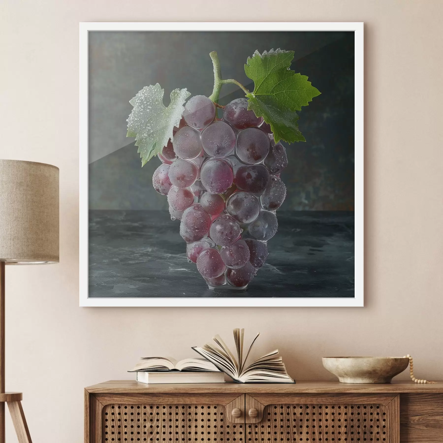 Fotobehang Fruit, druiventros bij vorst f42072