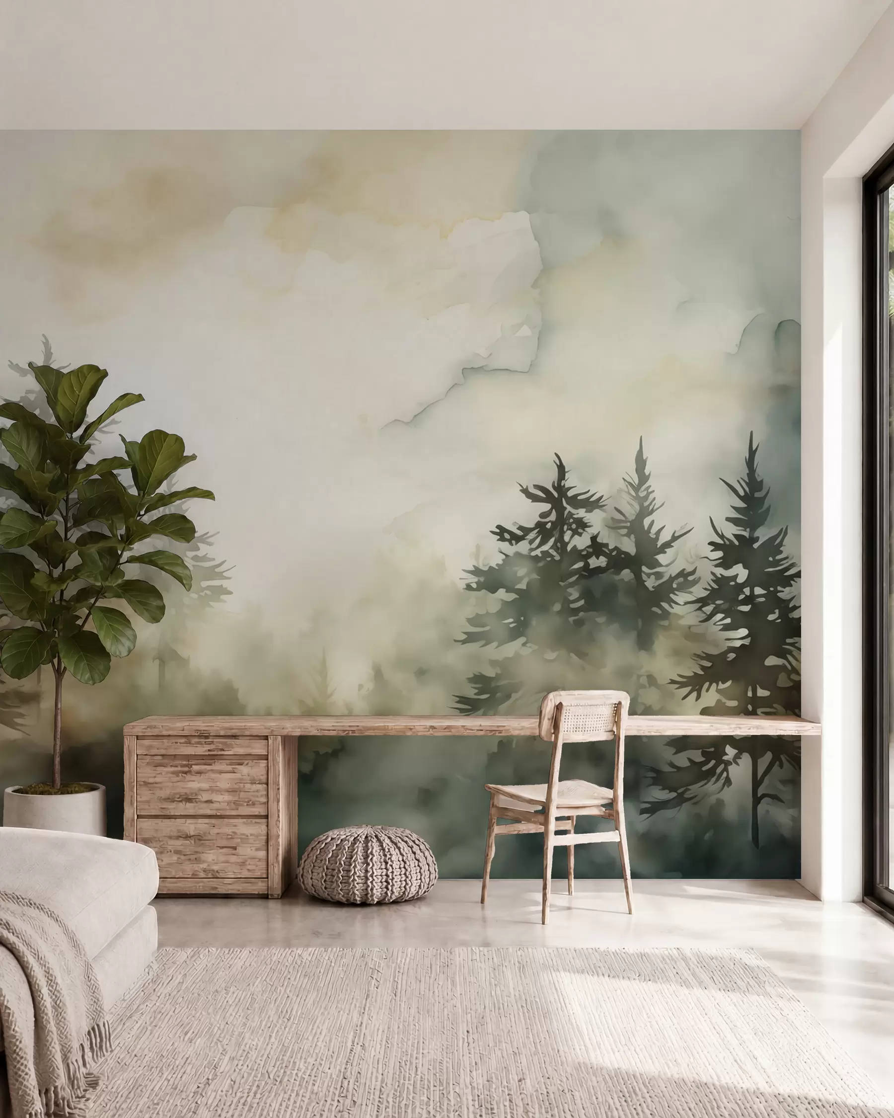 Fotobehang Bos en mijmering w02473