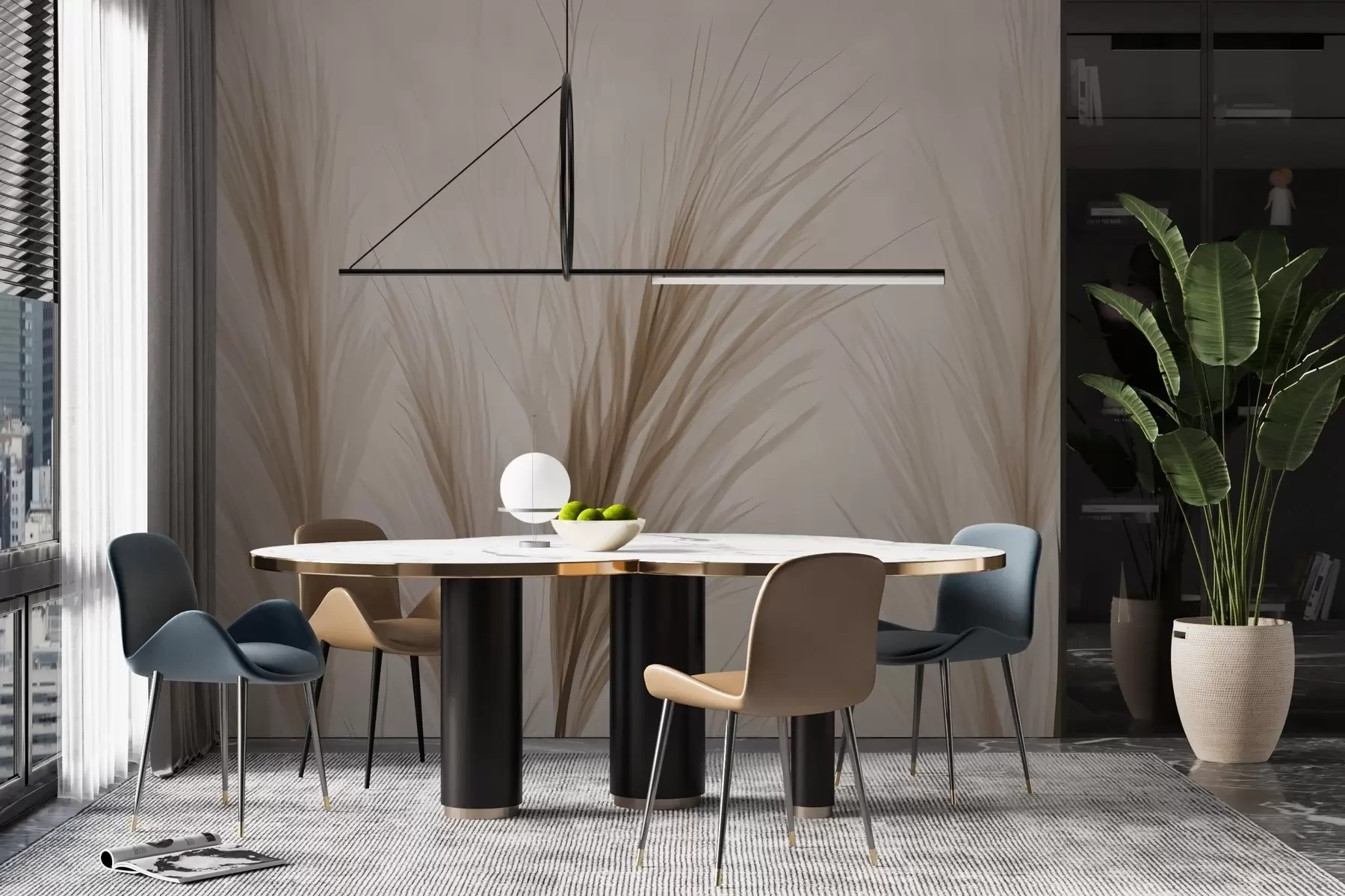 Fotobehang Getrokken luxe korenaren w02506
