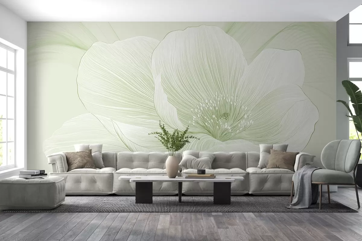 Fotobehang Getekende grote bloem w02511v3