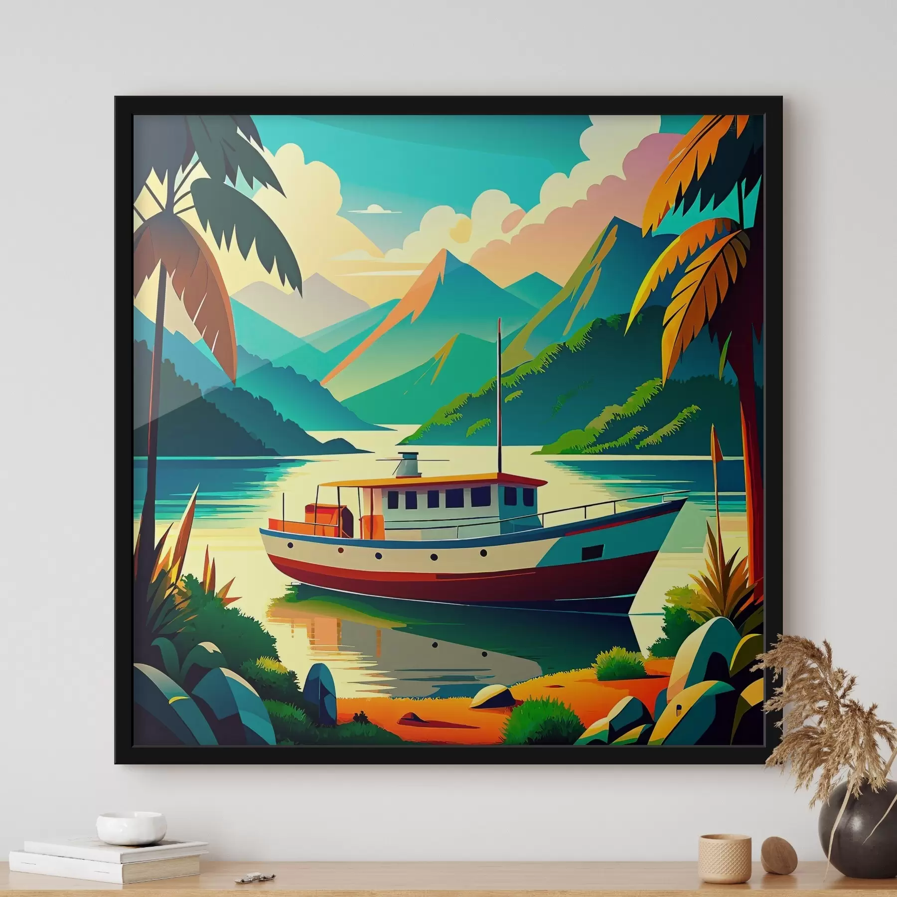 Fotobehang Boot op het water f37508