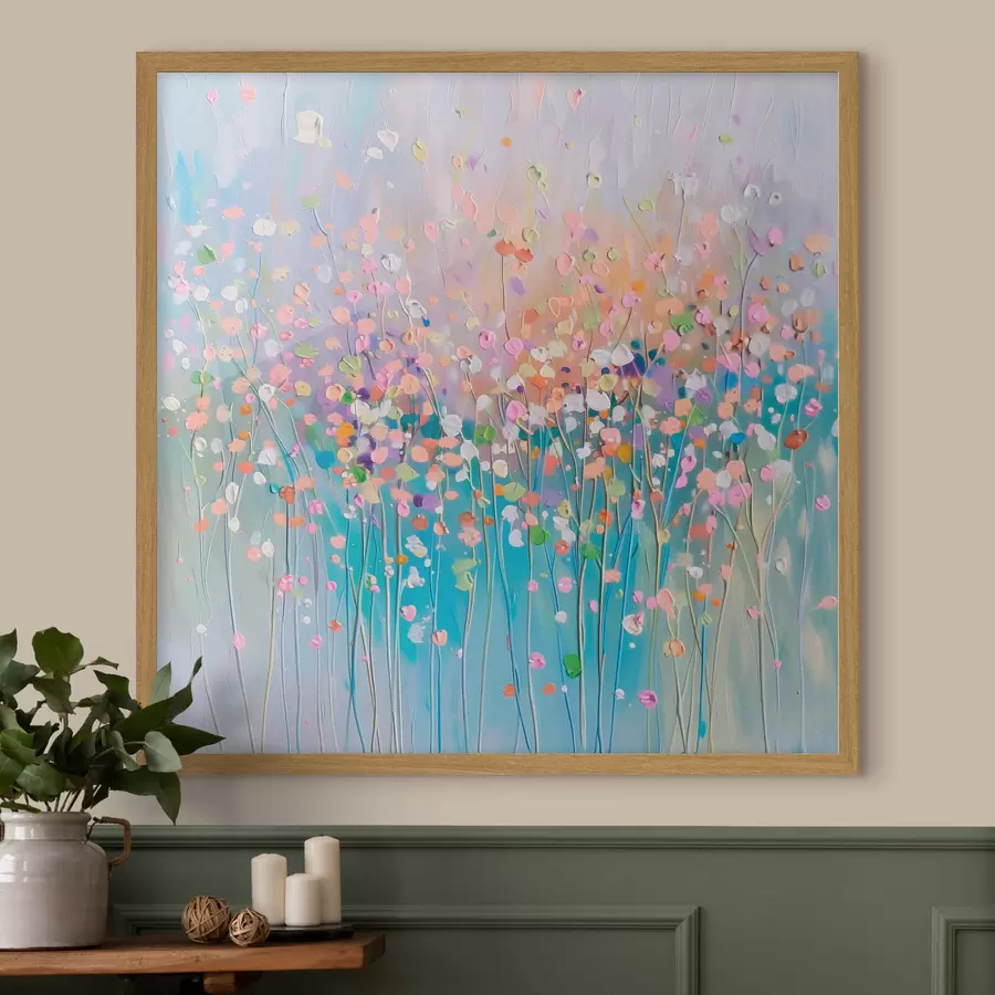 Fotobehang Kleurrijke droge bloemen gedrukte textuur f38426