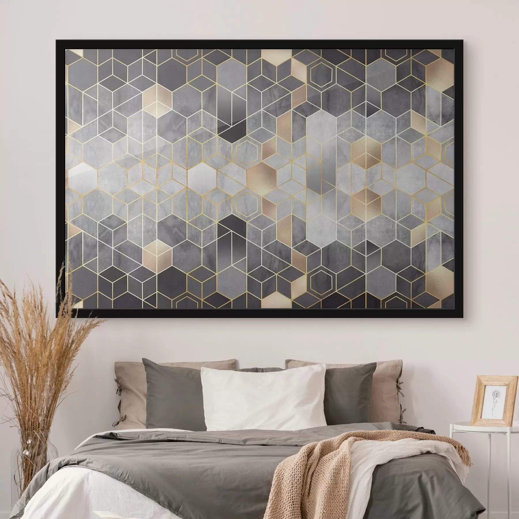 Fotobehang Elegant zeshoekig patroon in neutrale kleuren f36602