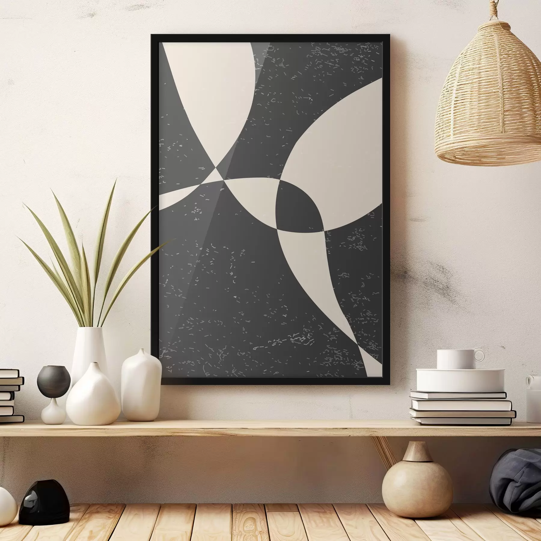 Fotobehang Elegante geometrische abstractie in crèmekleur f36456