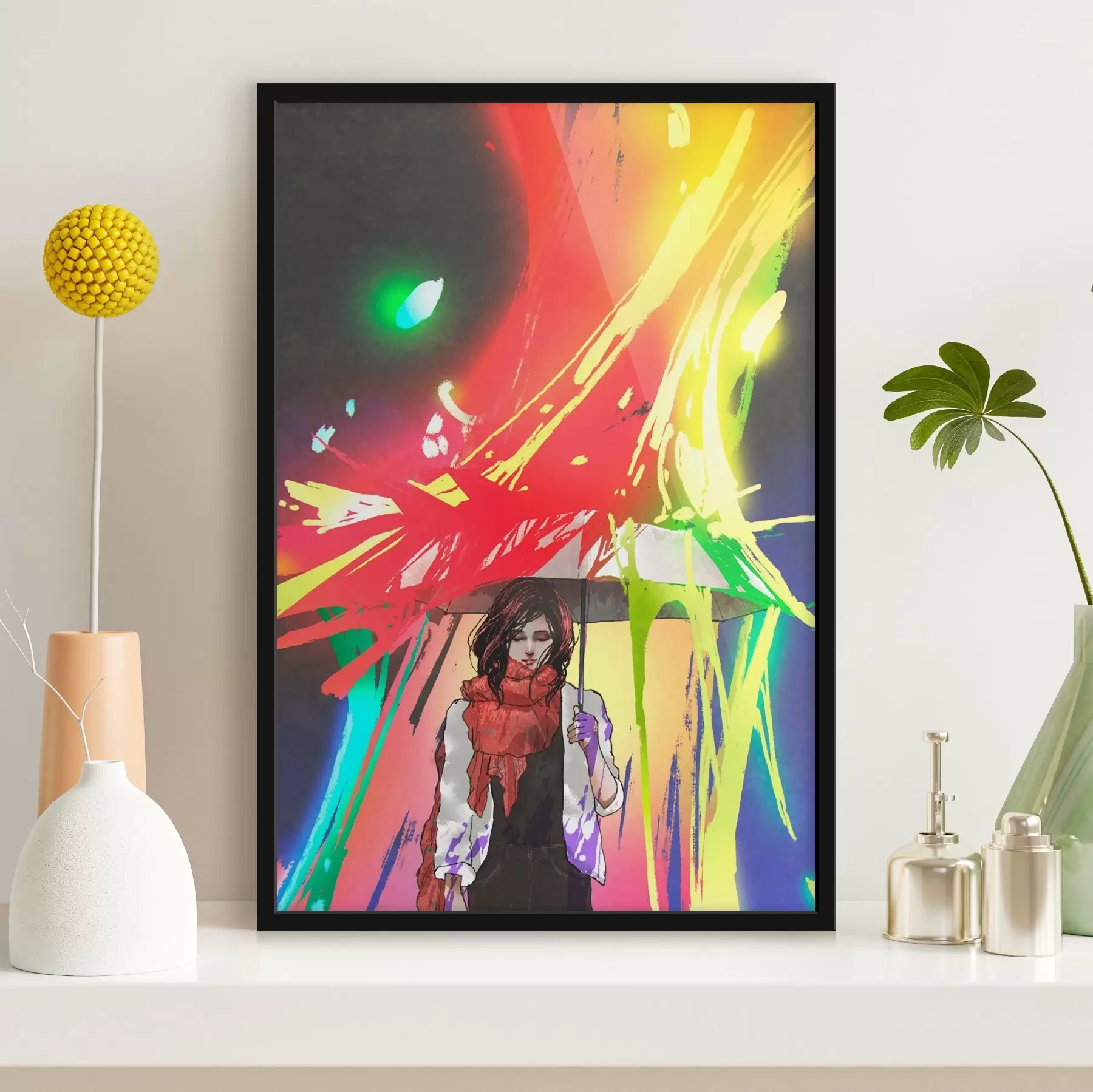 Fotobehang Vrouw met paraplu f37089