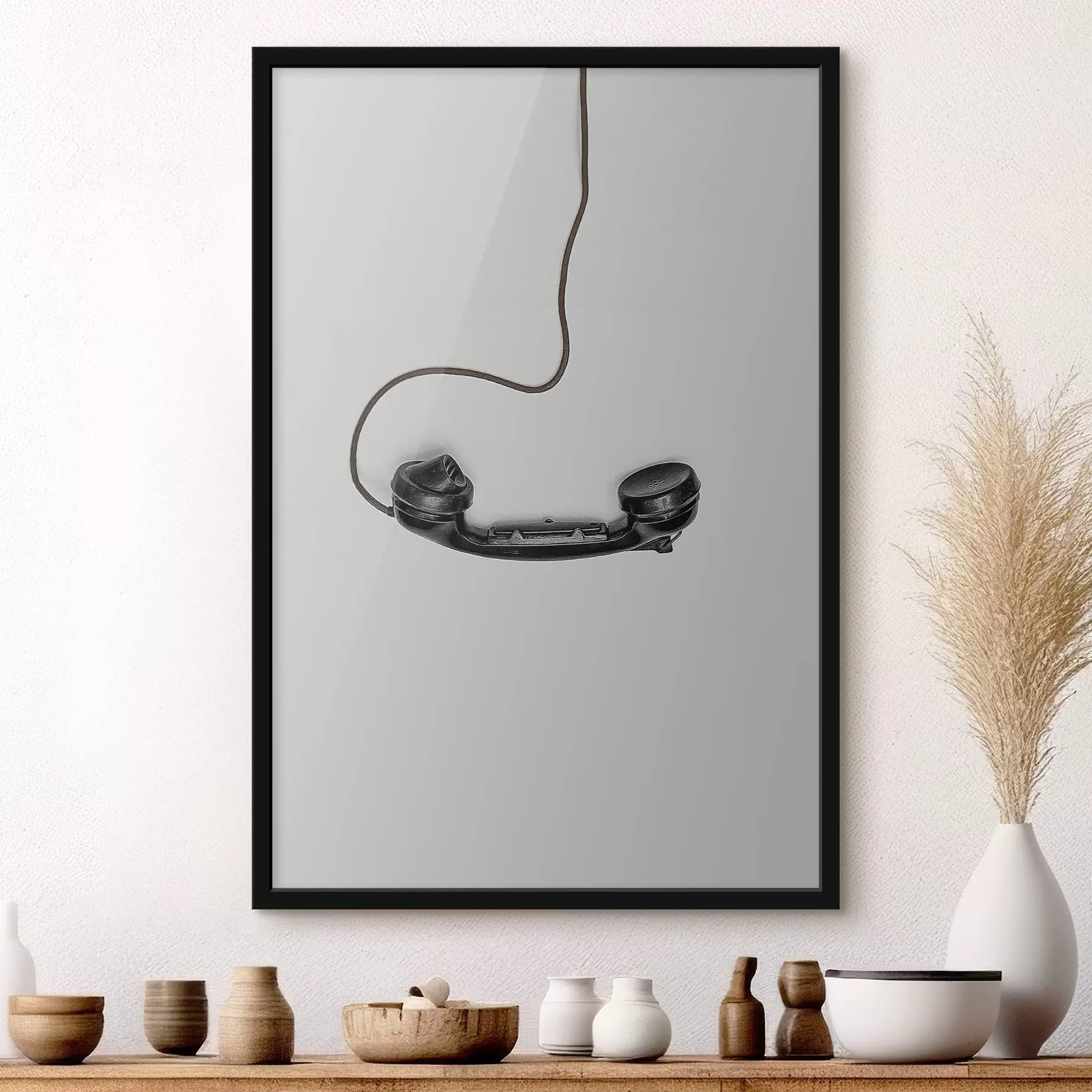 Fotobehang Telefoonhoorn met kabel f37302