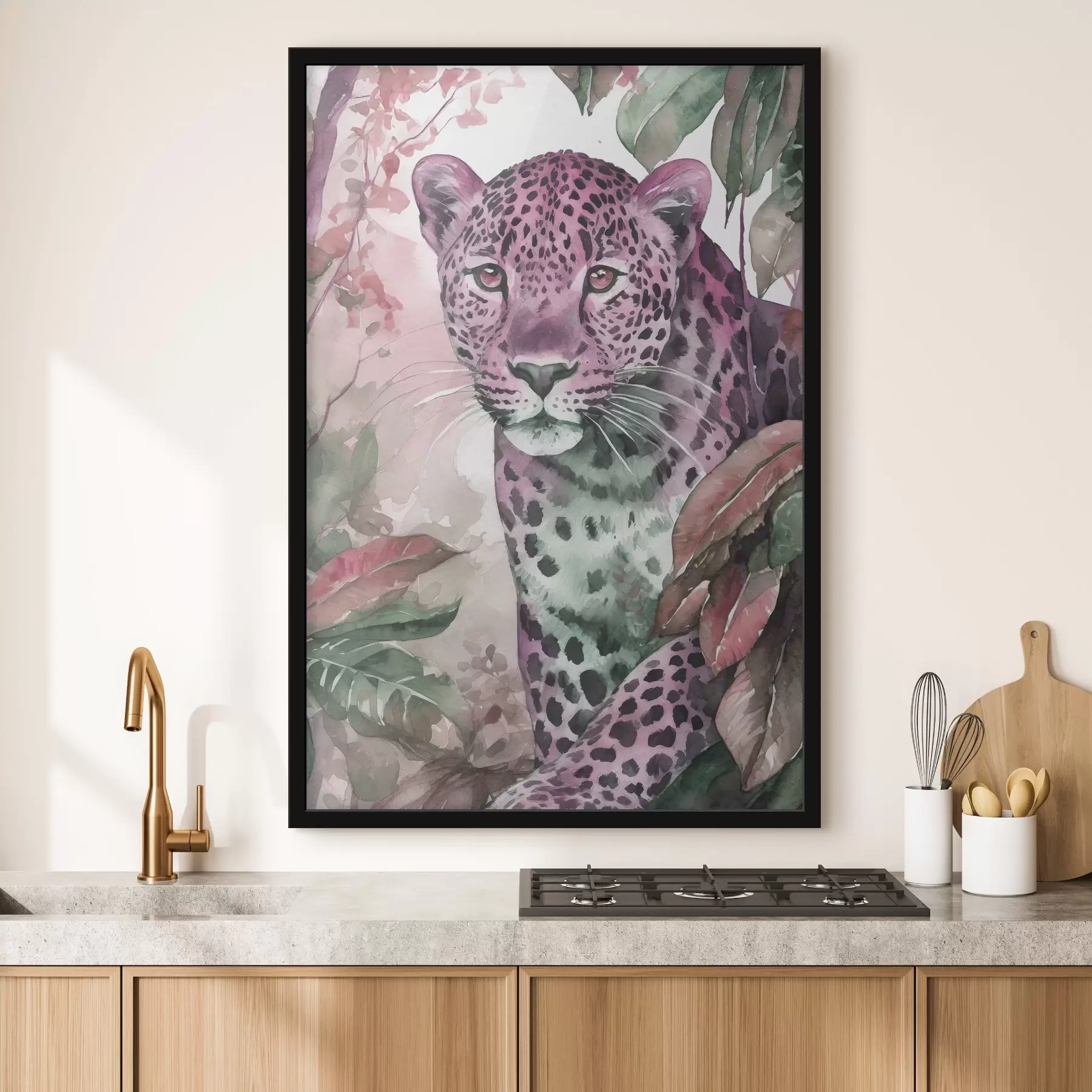 Fotobehang Aquarel van een luipaard f37340v2