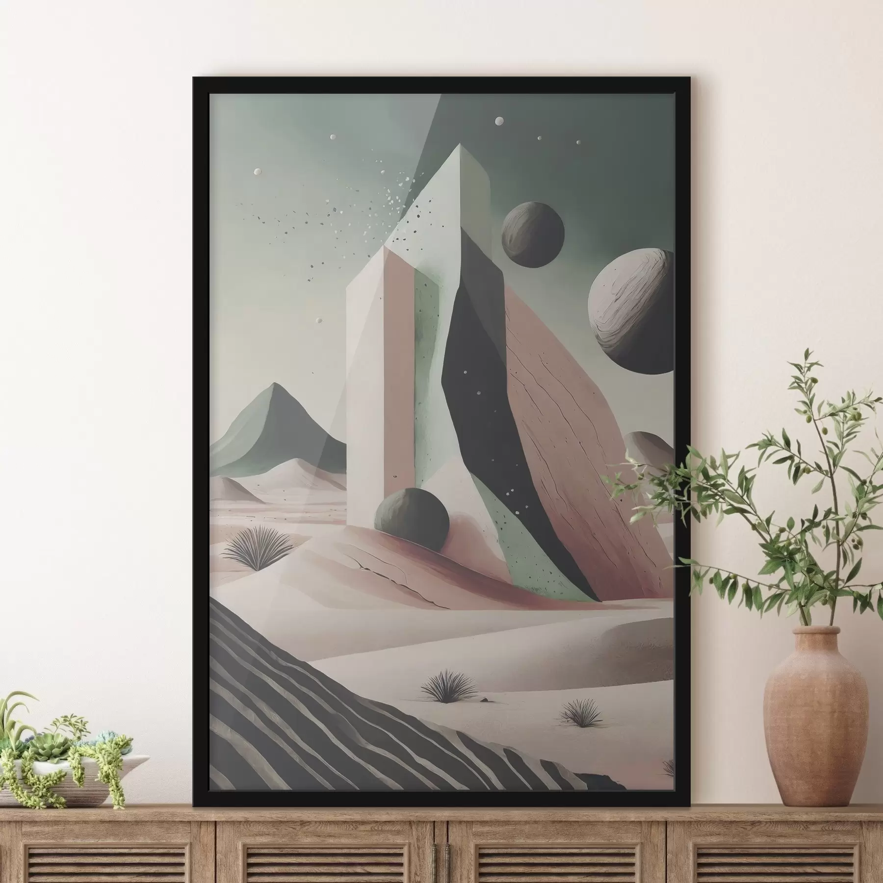 Fotobehang Digitale landschapskunst in de woestijn f37363