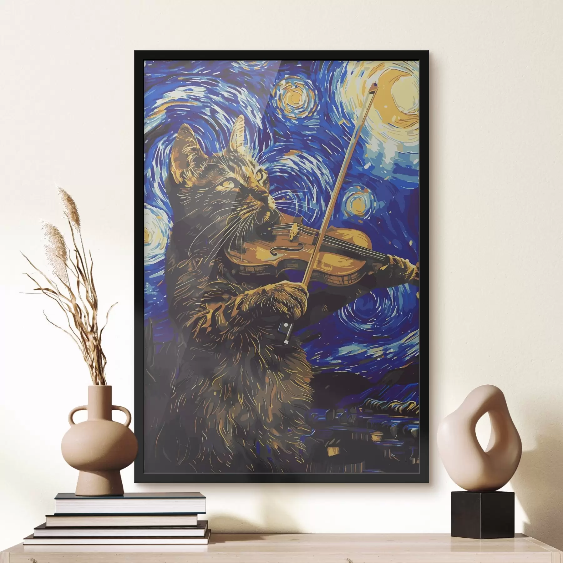 Fotobehang Kat speelt viool f38265