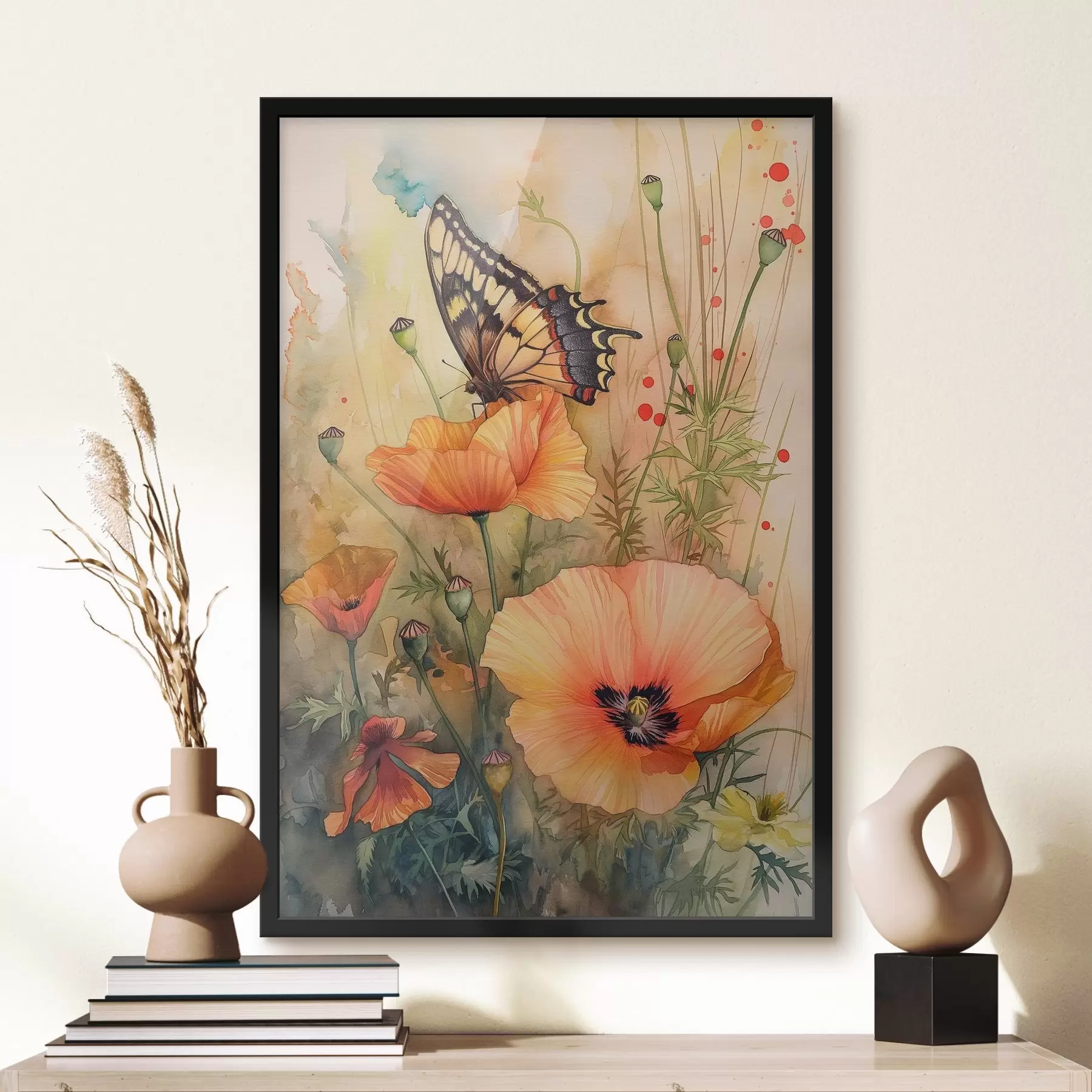 Fotobehang Vlinder op bloemen f38521