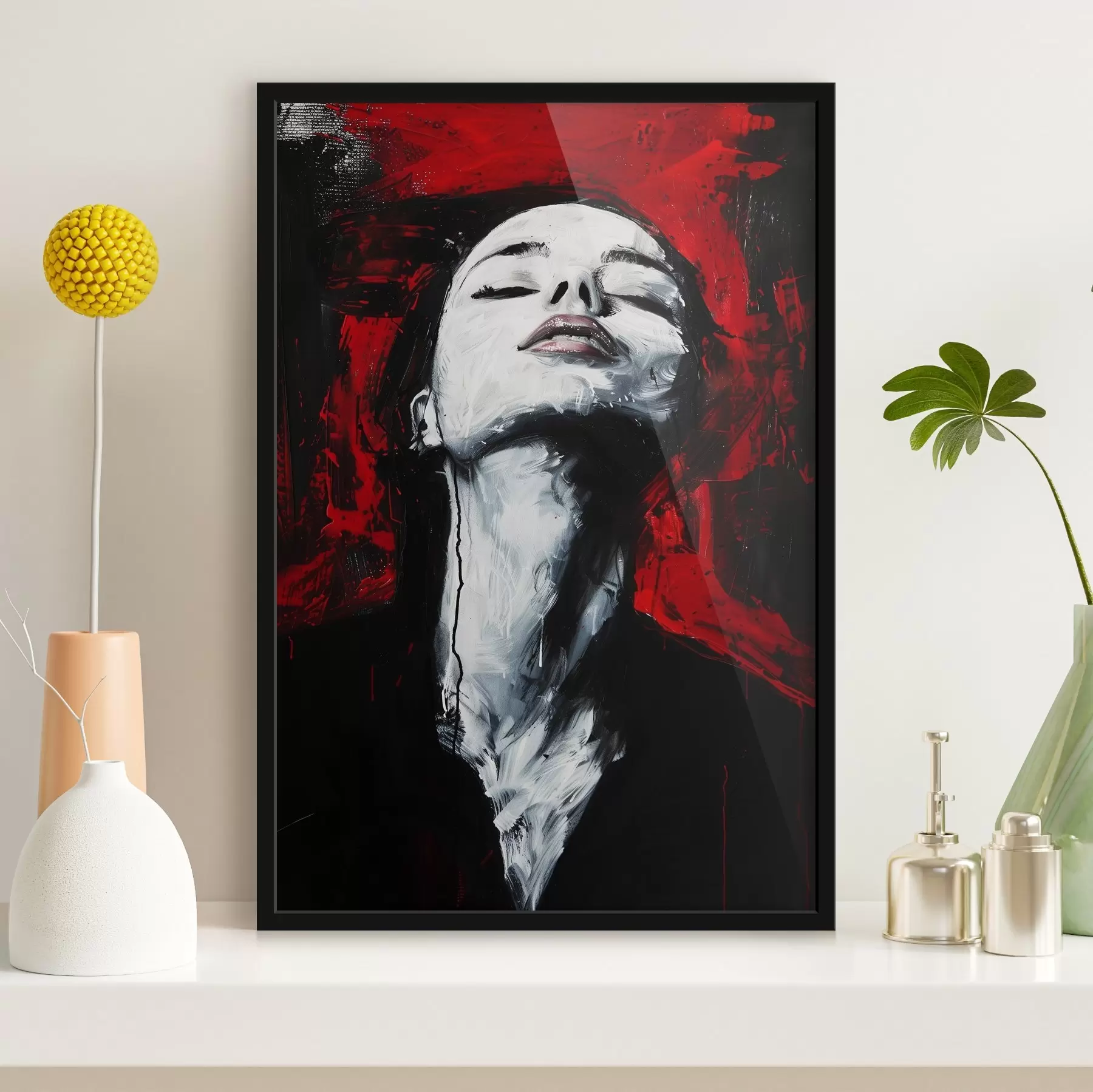 Fotobehang Afbeelding van een vrouw met gesloten ogen met het Andy Warhol Museum op de achtergrond. f38557