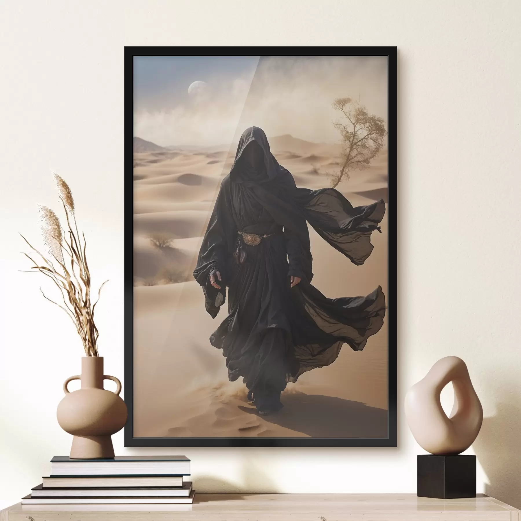 Fotobehang Een mysterieuze zwerver op het woestijnzand f38586