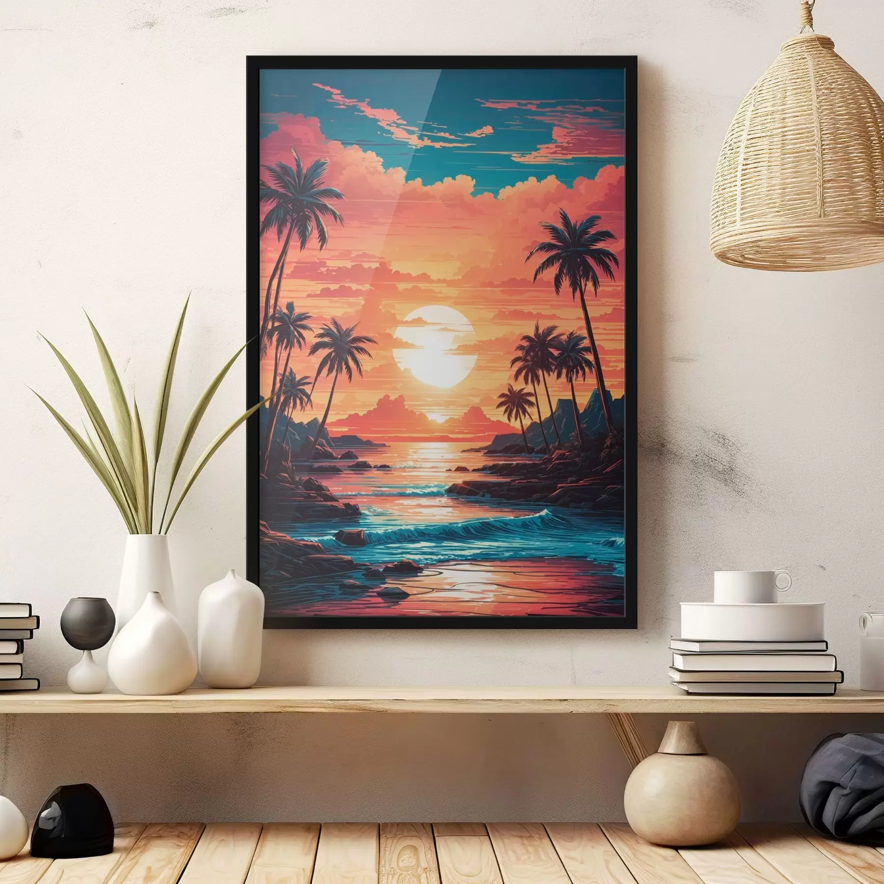 Fotobehang Zonsondergang op het strand f38599