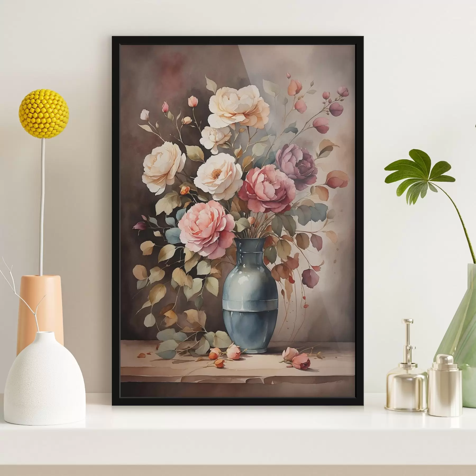 Fotobehang Elegante bloemen in een charmante vaas f38685