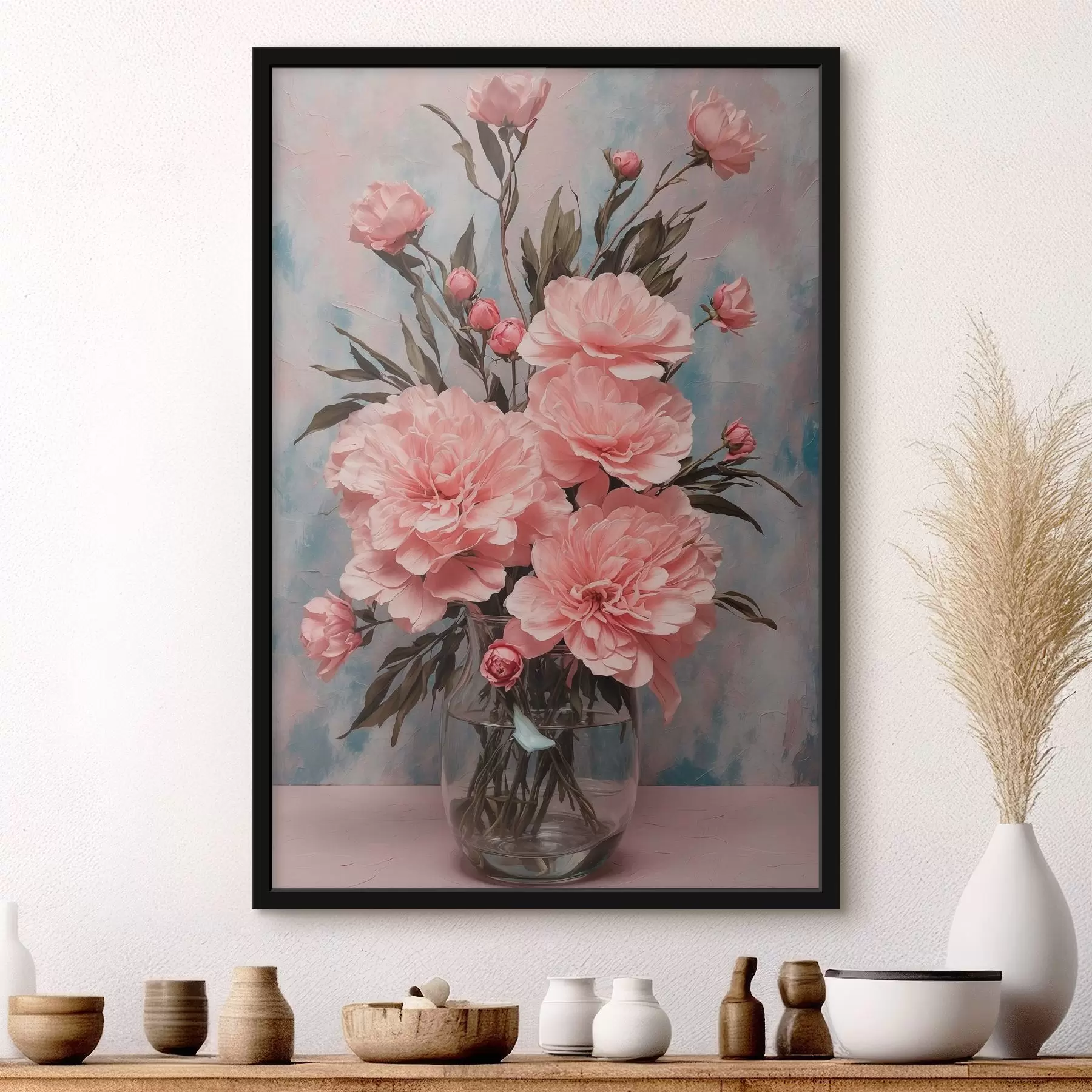 Fotobehang Delicate bloemen in een glazen vaas f38738