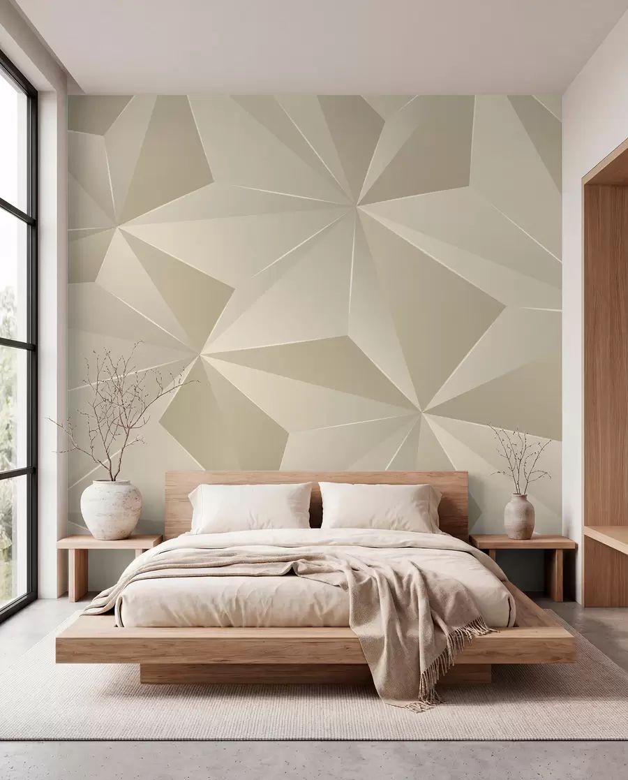 Fotobehang Beige geometrisch reliëf u42449