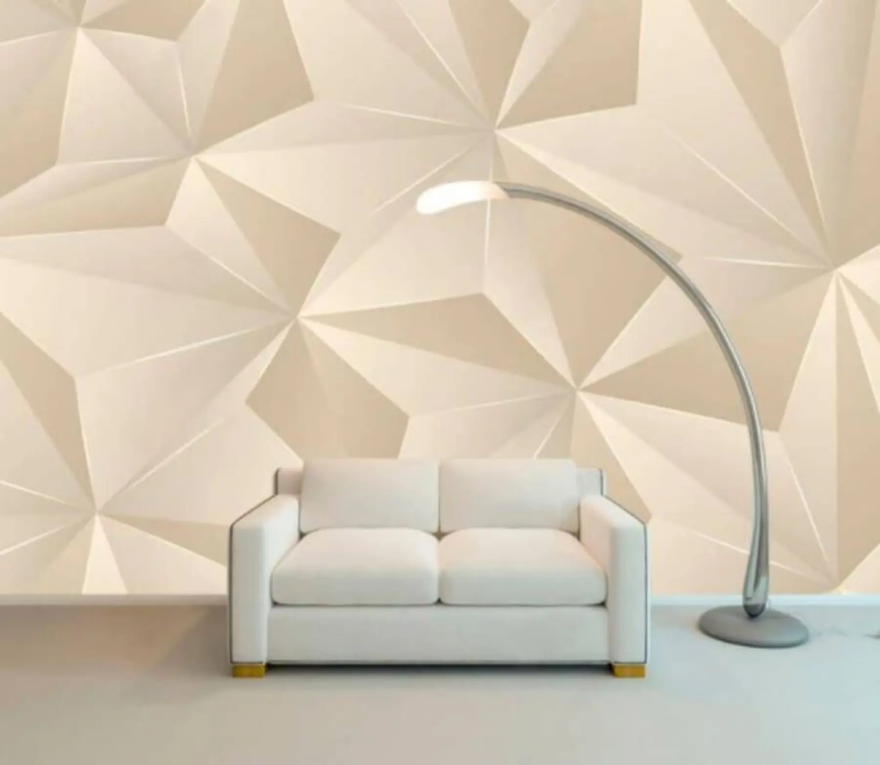 Fotobehang Beige geometrisch reliëf u42449