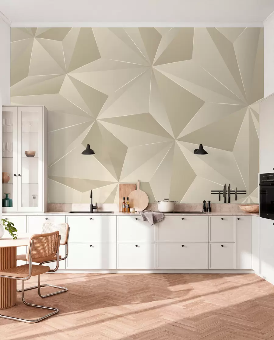 Fotobehang Beige geometrisch reliëf u42449