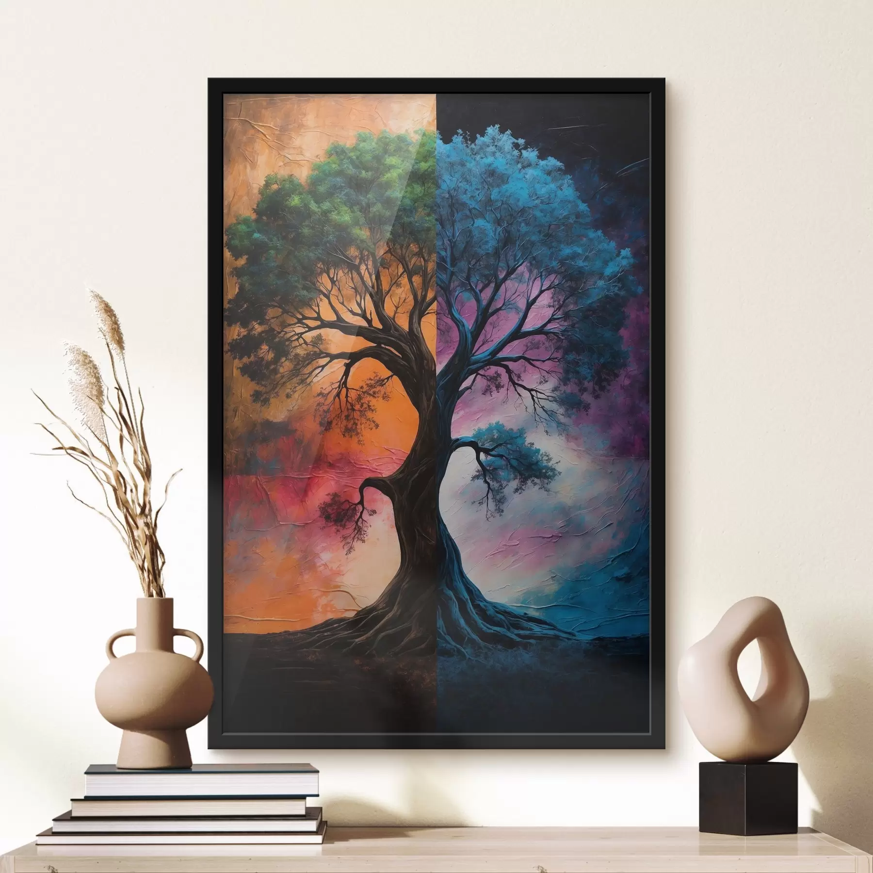 Fotobehang Dualiteit van de natuur in levendige tinten f38997