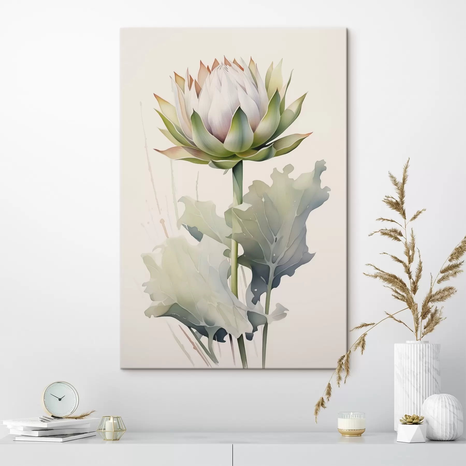  Schilderijen Artisjok bloem imitatie aquarel s42117