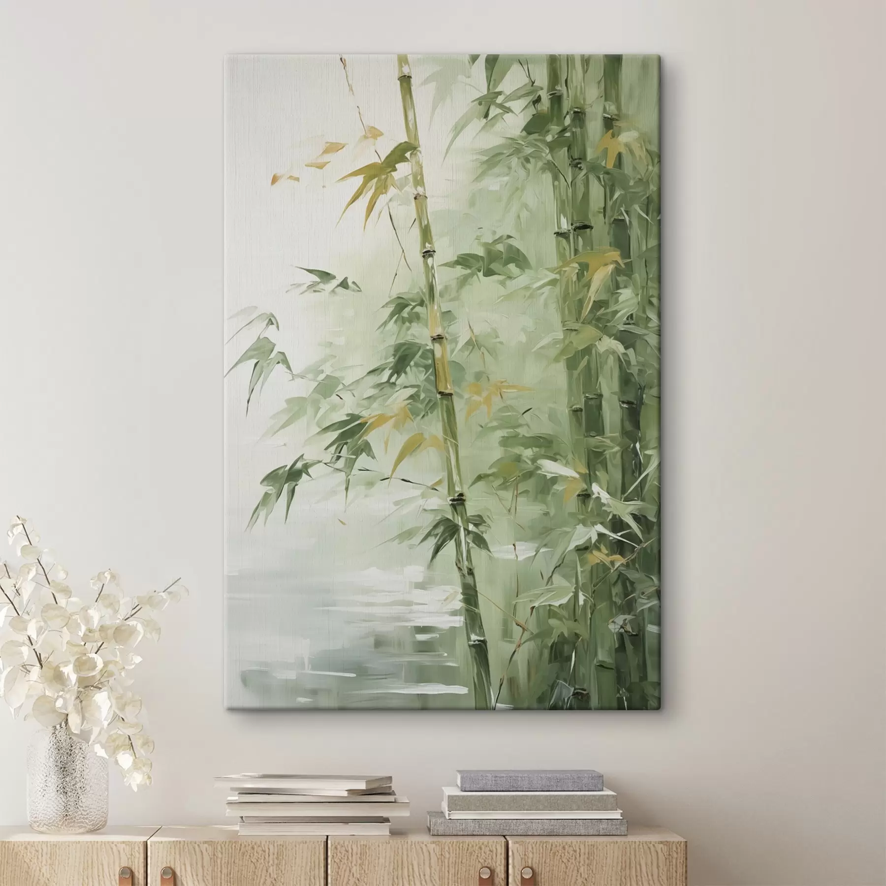 Fotobehang Bamboebos imitatieschilderij s42118