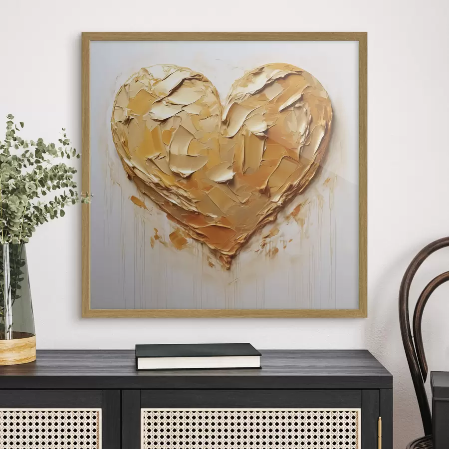 Fotobehang Hartimitatie van verfstreken, gele en oranje tinten f42124
