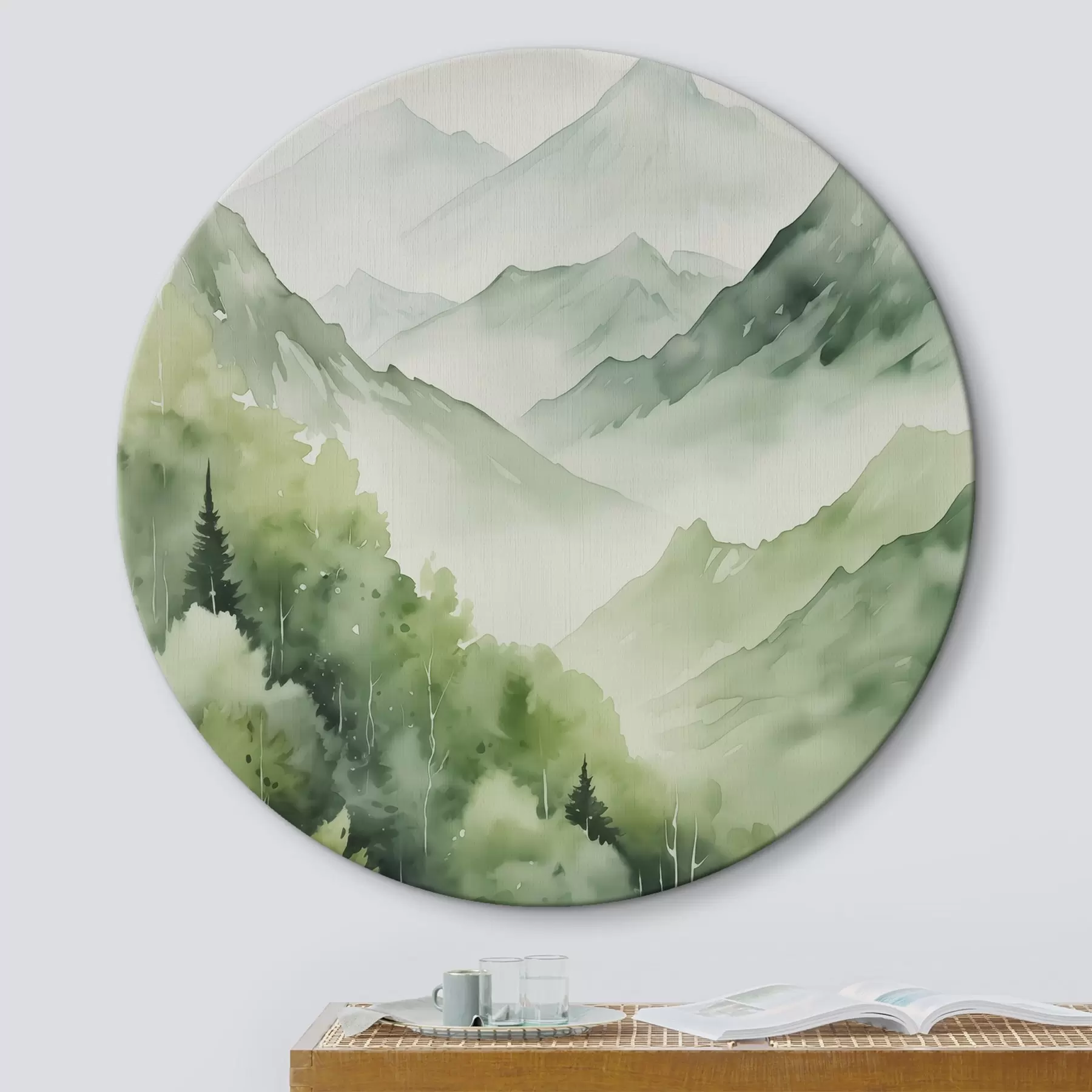  Schilderijen Loofbos in de bergen imitatie van aquarel r42122