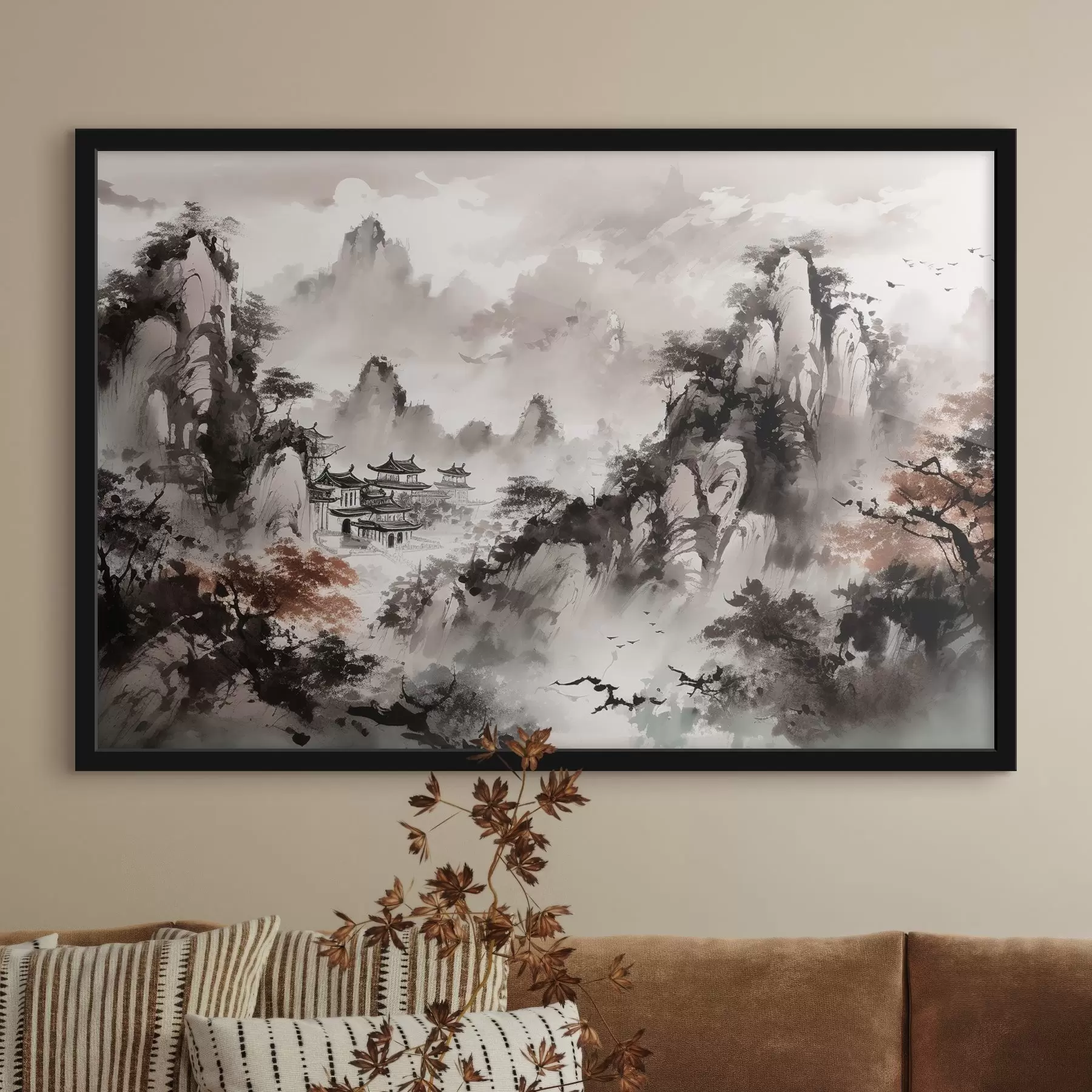 Fotobehang Chinees landschap met bergen f34628
