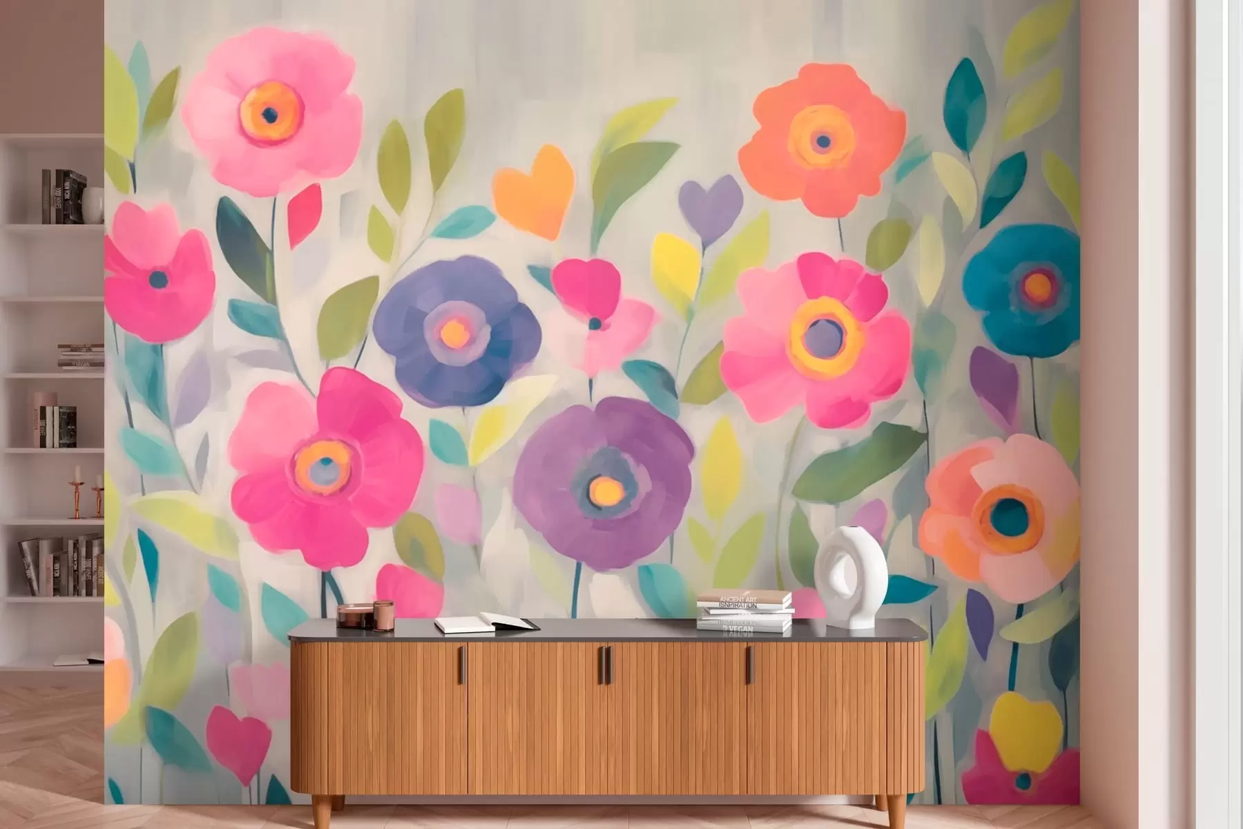 Fotobehang Kleurrijke bloemen w08541