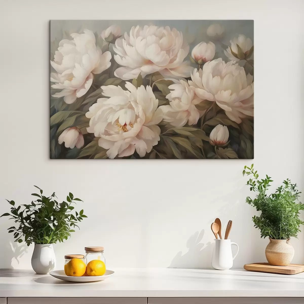  Schilderijen Bloemen en bladeren op wazige achtergrond s41763