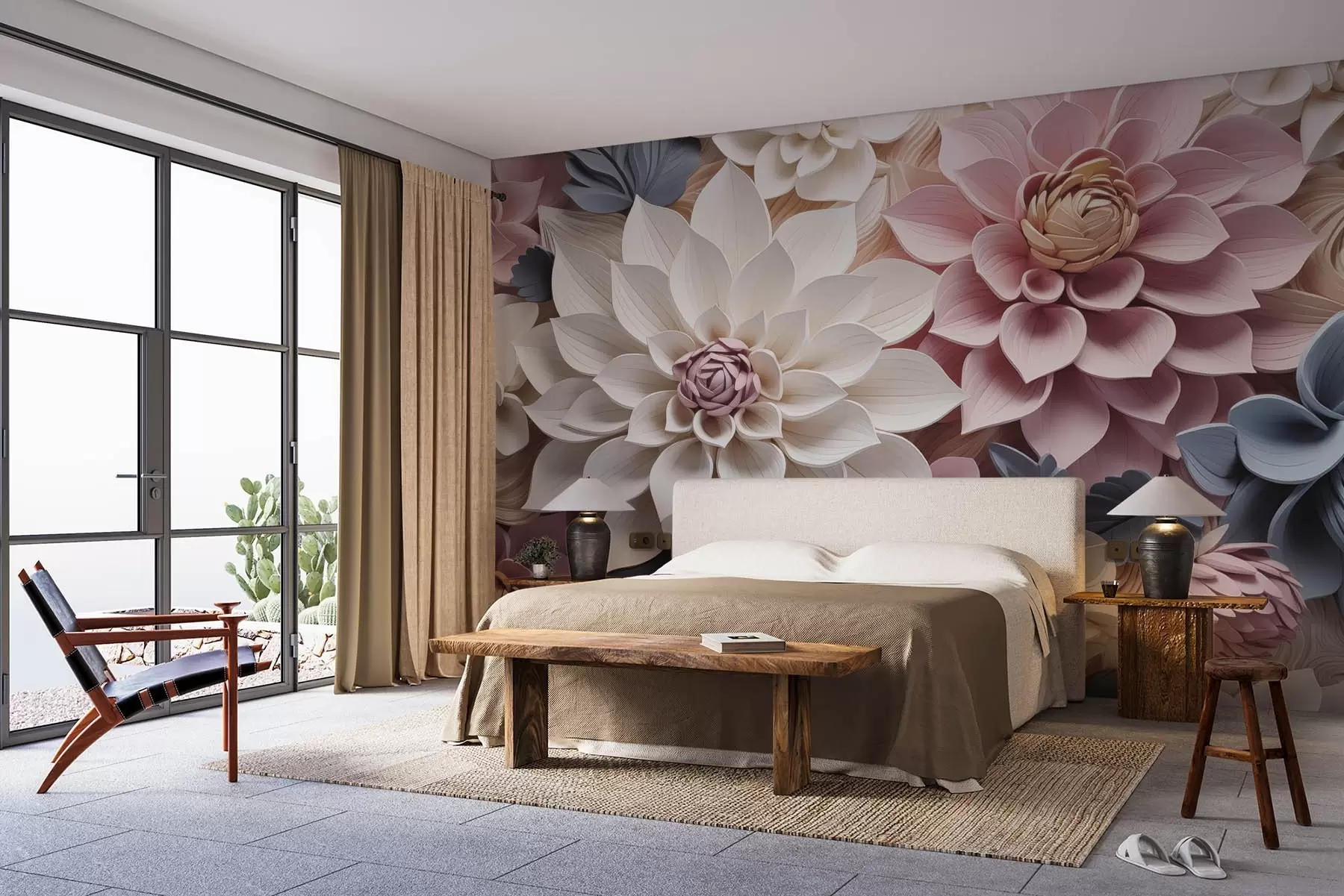 Fotobehang Grote bloemen w08513