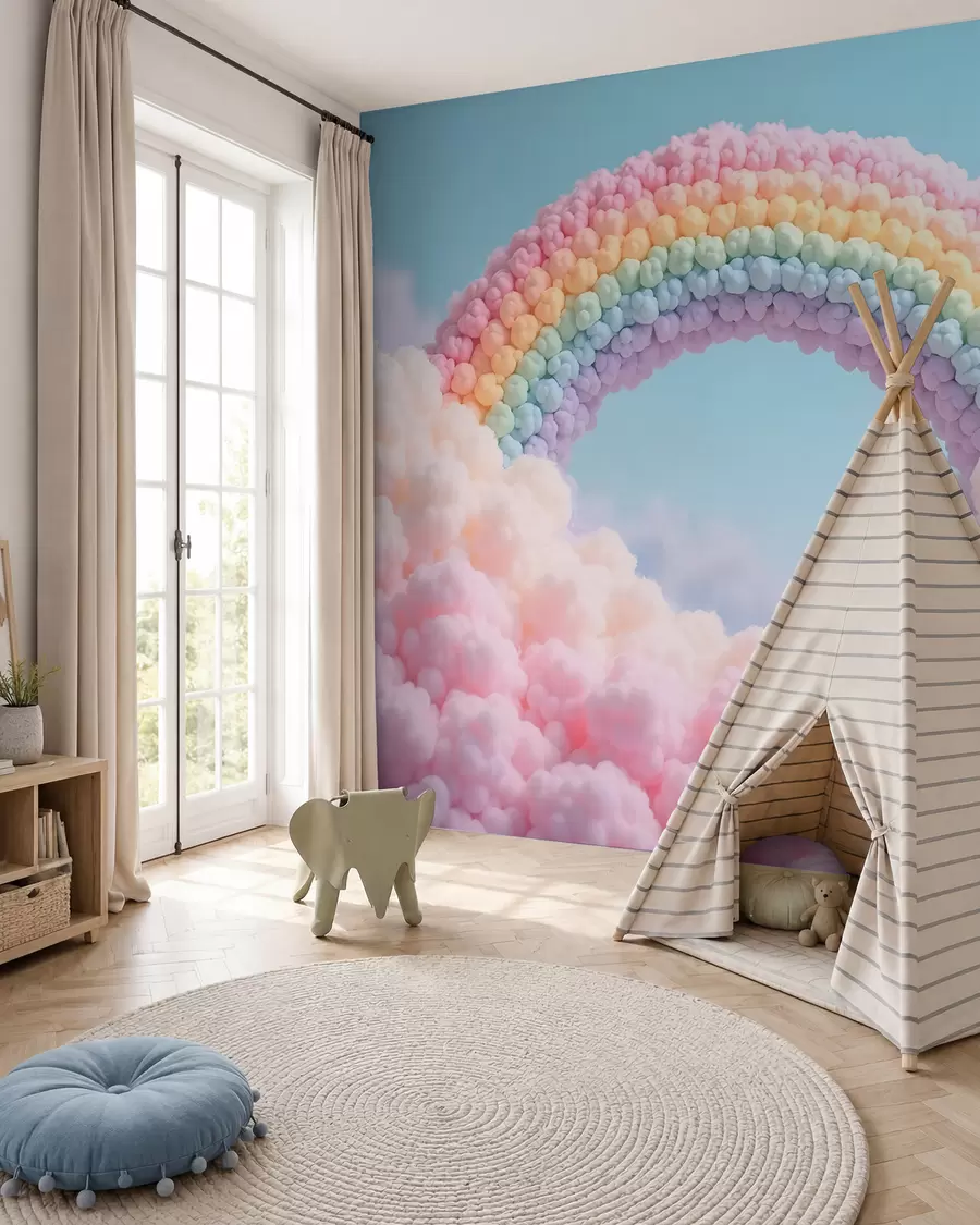 Fotobehang Wollige regenboog w02615