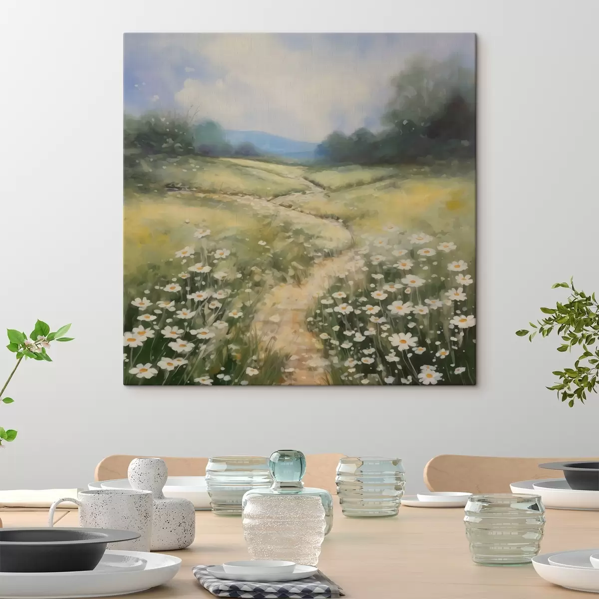  Schilderijen Weide met madeliefjes imitatie van schilderij s42134