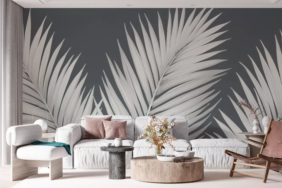 Fotobehang Palmbladeren met gebladerte w02569