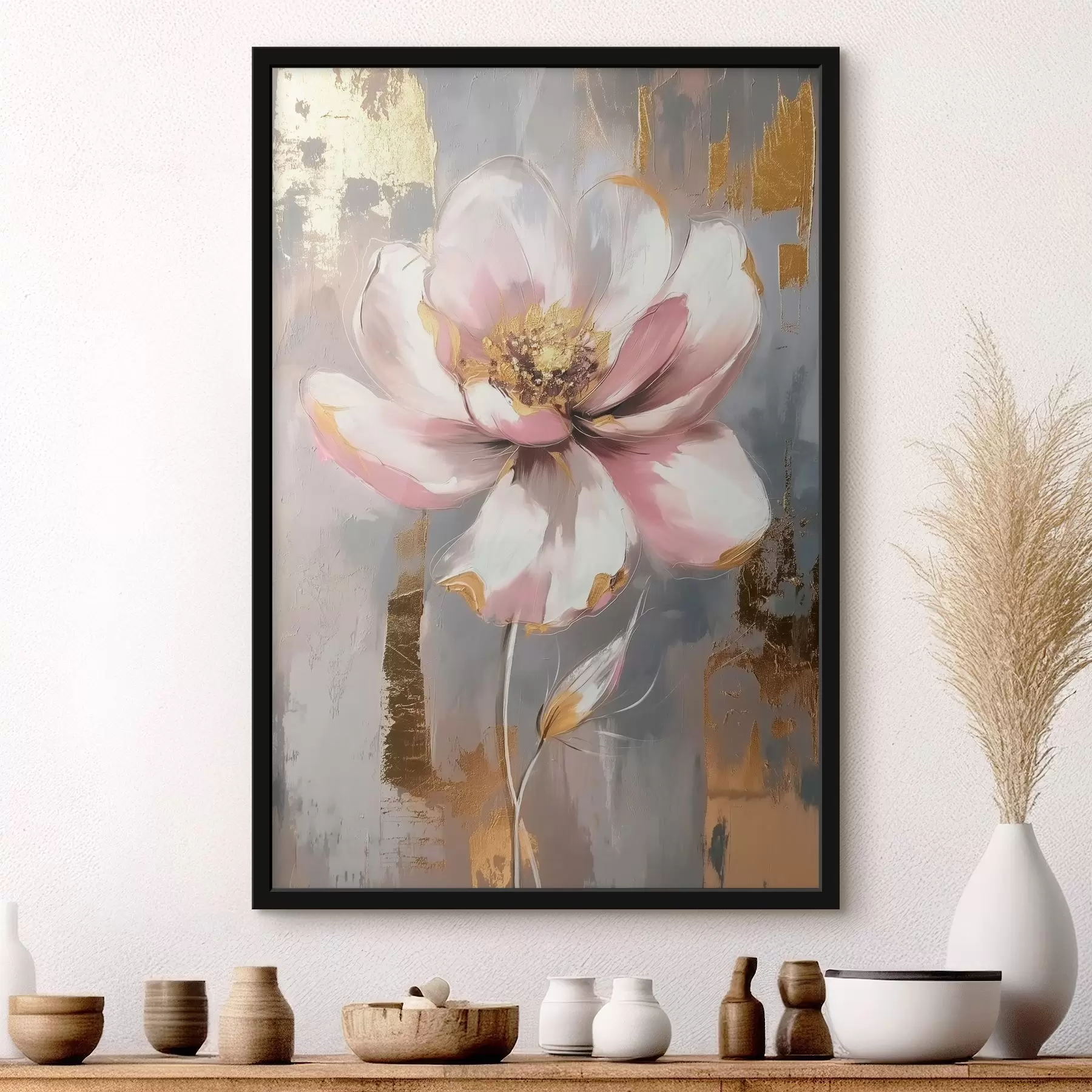 Fotobehang Bloem op abstracte achtergrond f42167