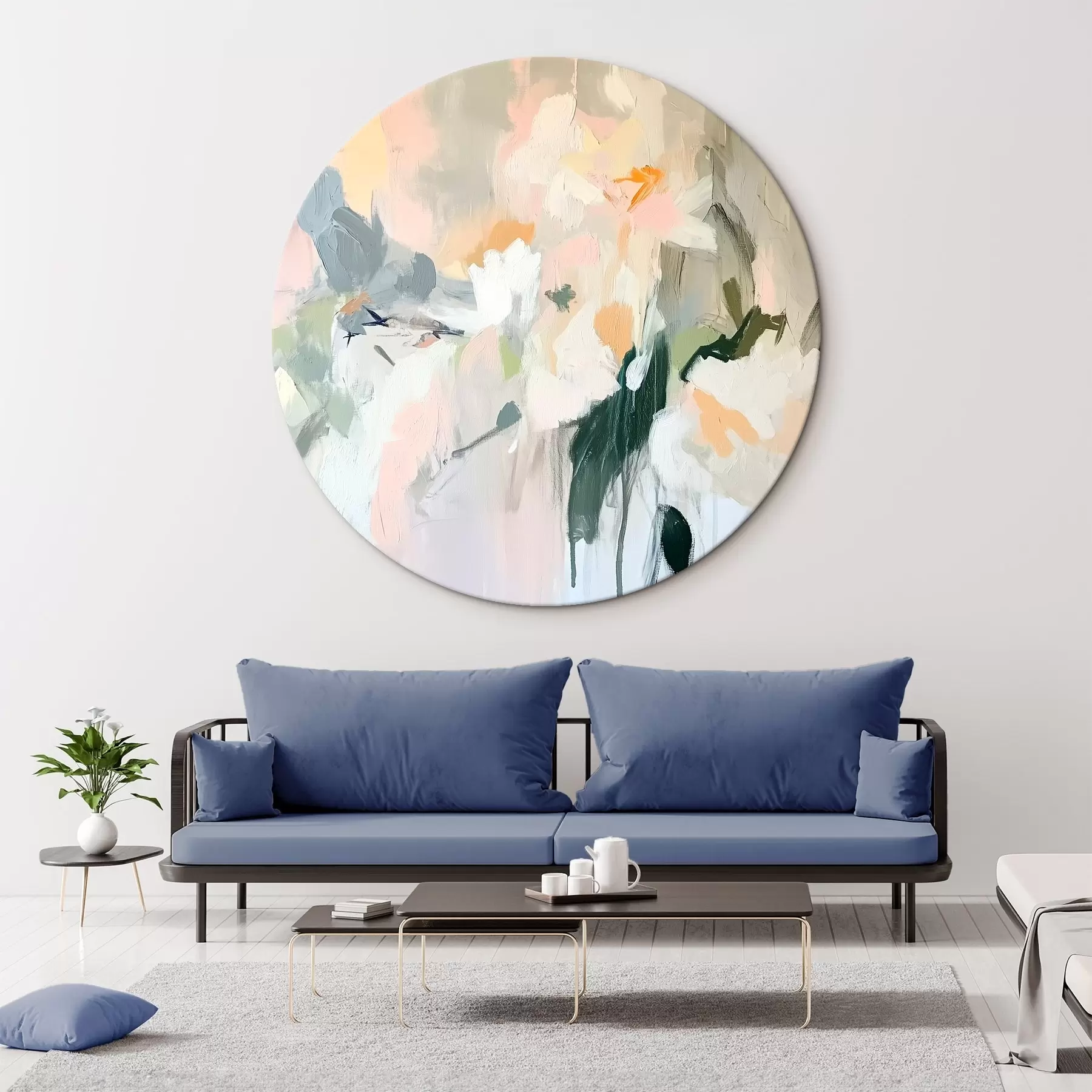  Schilderijen Abstracte tekening, acrylstijl, zachte natuurlijke kleuren r42204