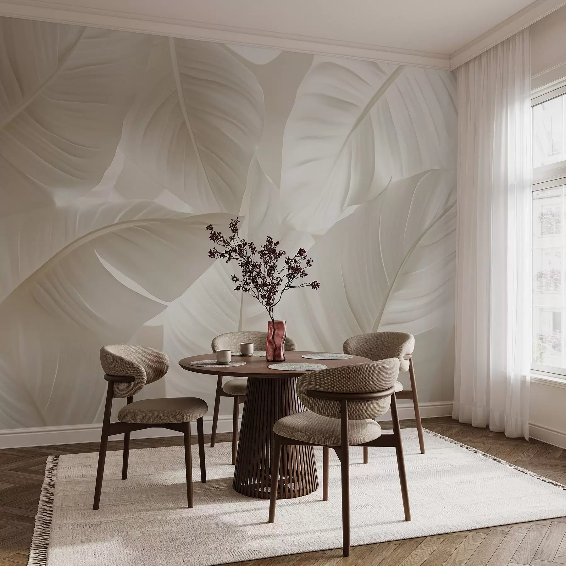 Fotobehang Grote tere bladeren w08565