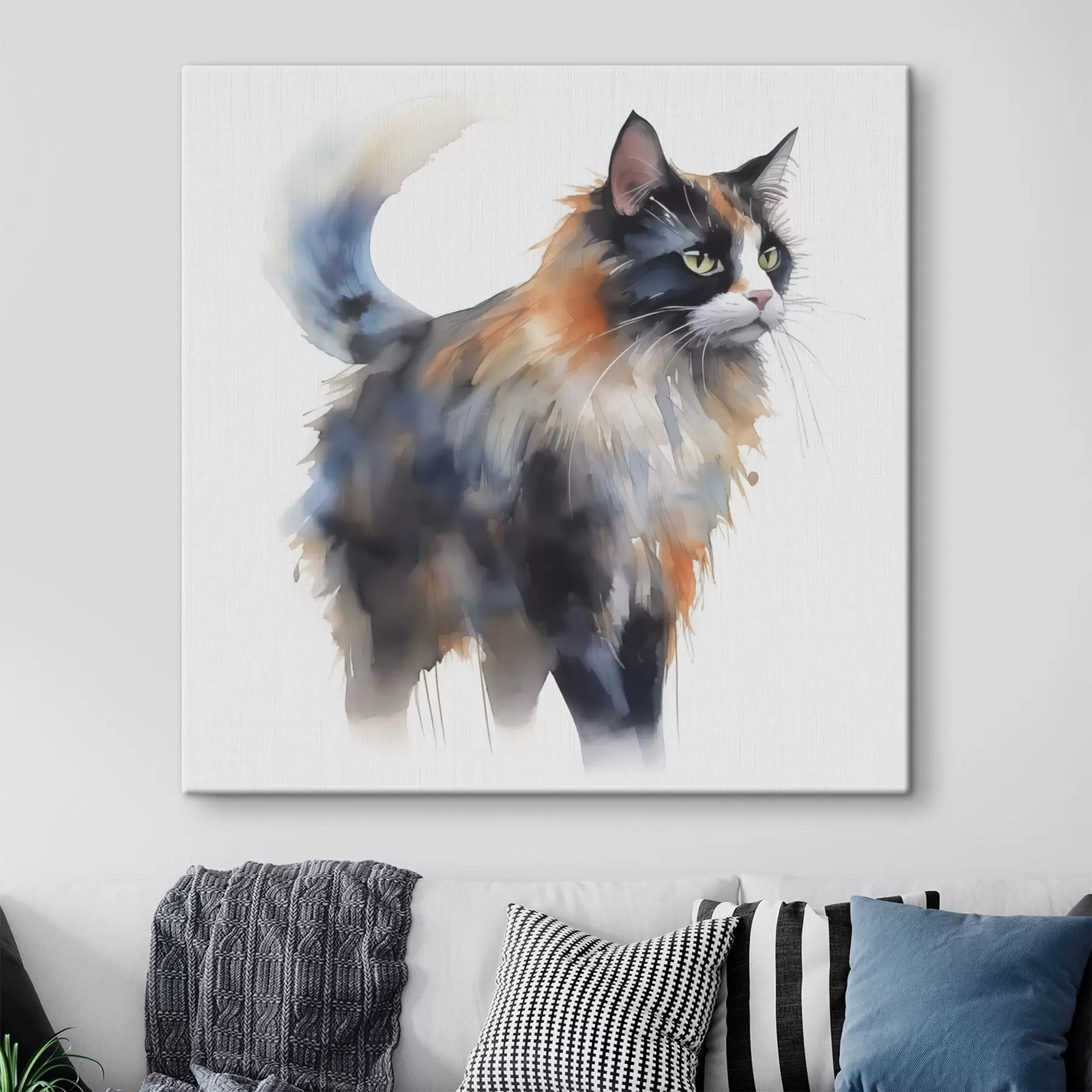  Schilderijen Kat imitatie van vage aquarel s42368