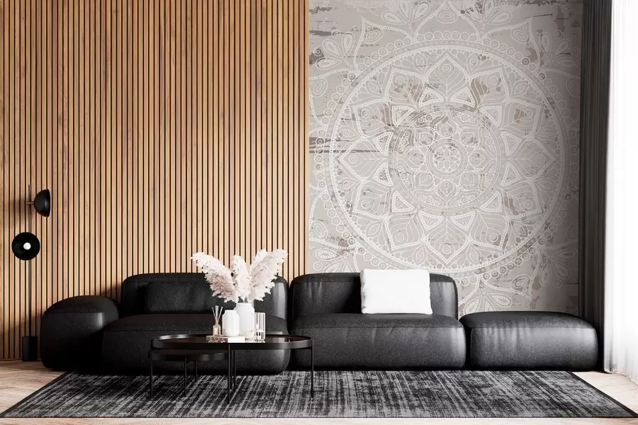 Fotobehang Etnische mandala in delicate tinten w02693