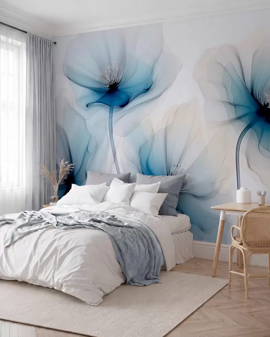 Fotobehang Transparante bloemen w02696