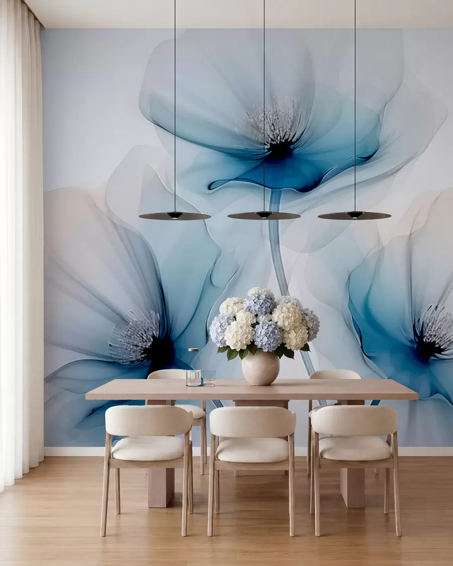 Fotobehang Transparante bloemen w02696