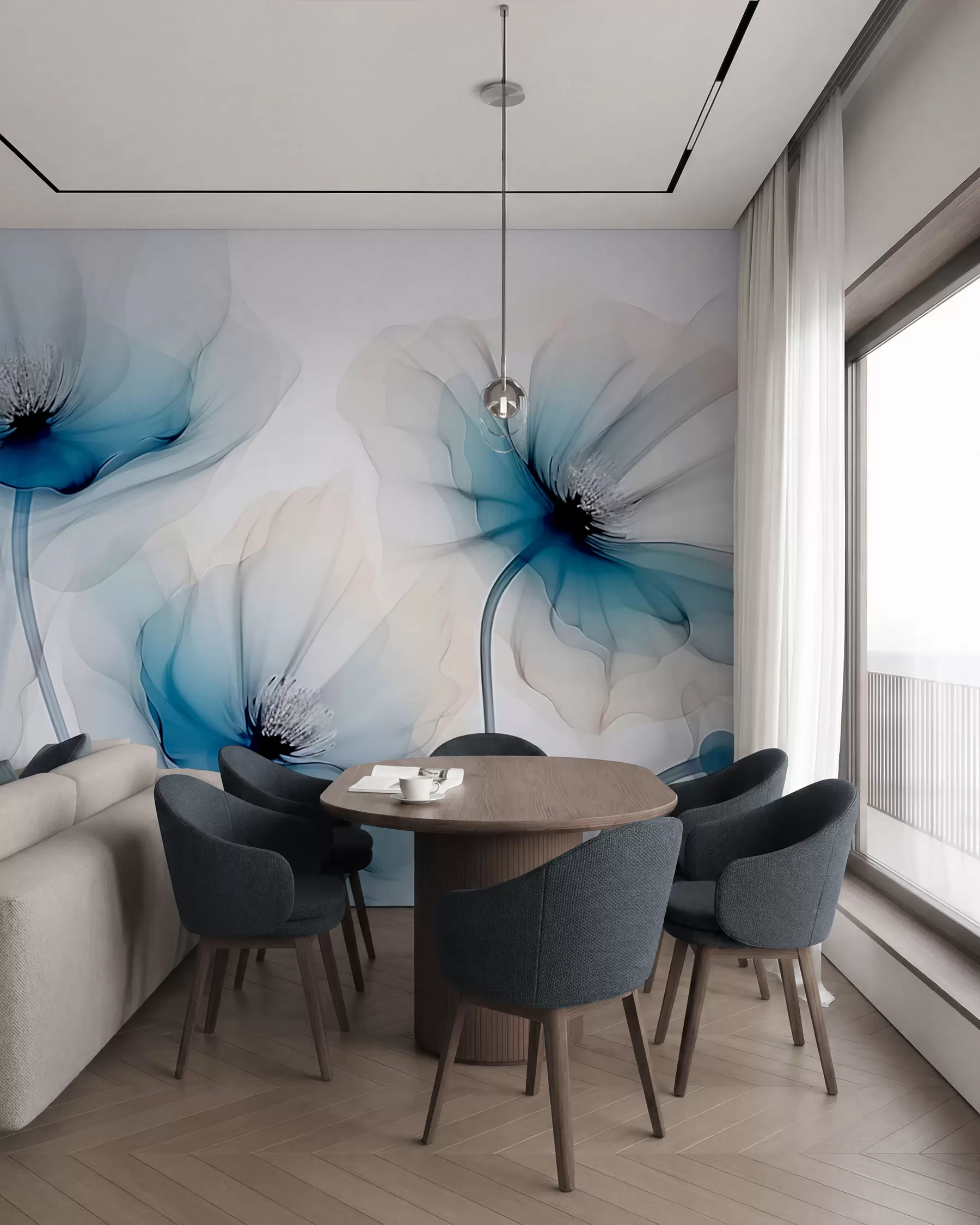 Fotobehang Transparante bloemen w02696