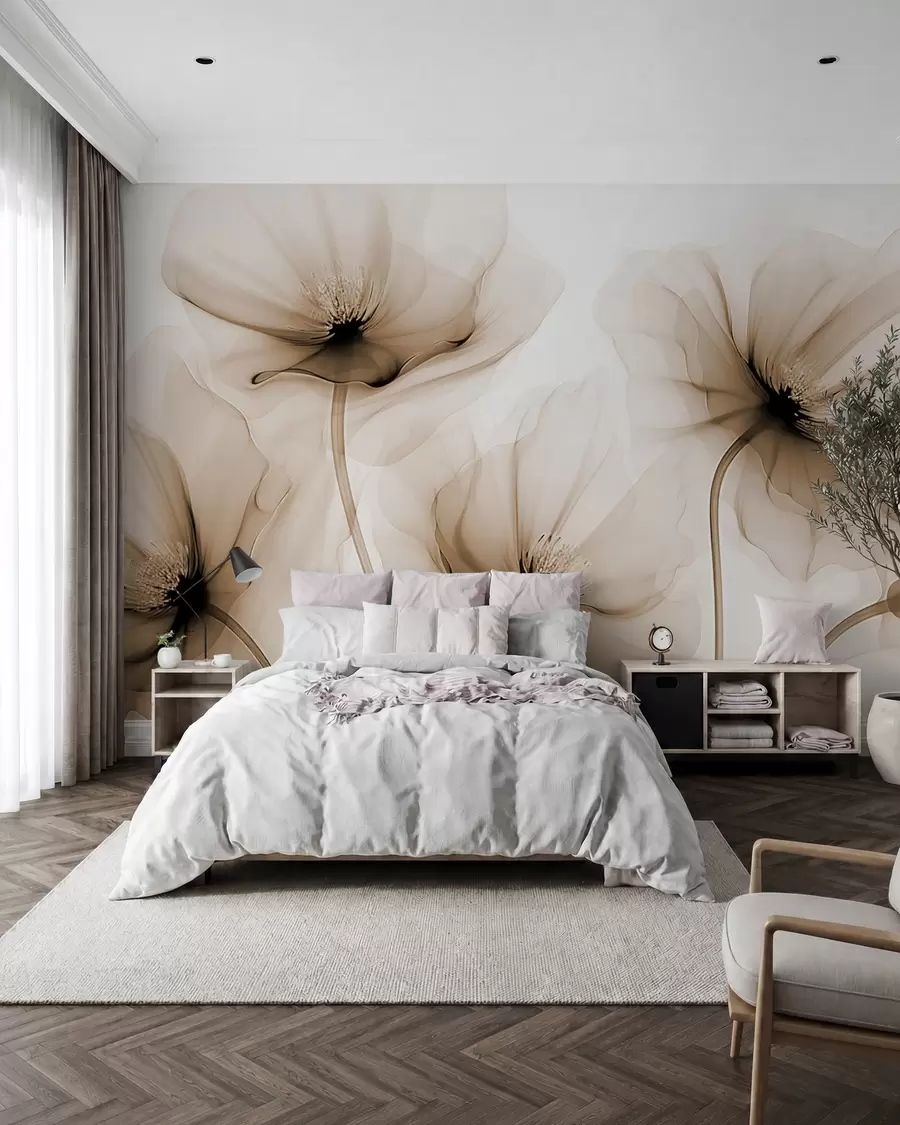 Fotobehang Transparante bloemen w02696v1