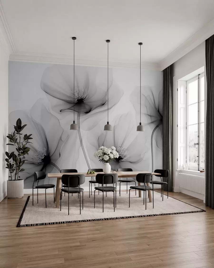 Fotobehang Transparante bloemen w02696v2
