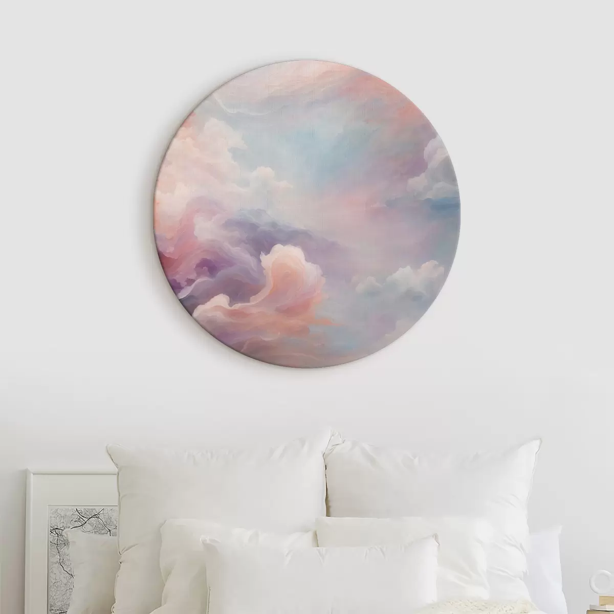 Ronde schilderijen Abstracte veelkleurige wolken r36225