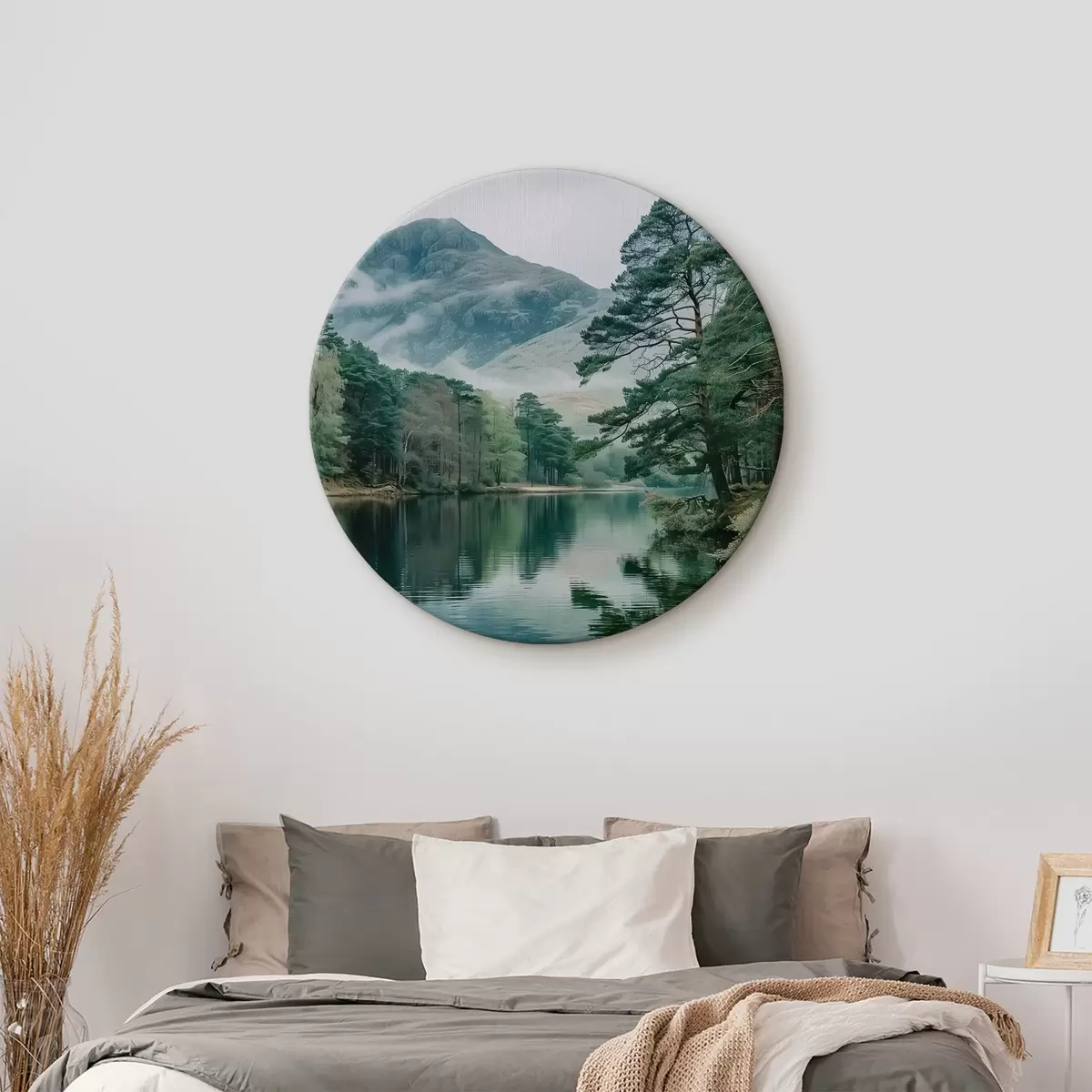 Ronde schilderijen Rust bij het stille water r37834